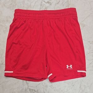 Under Armour Red Athletic Shorts, Boys Medium